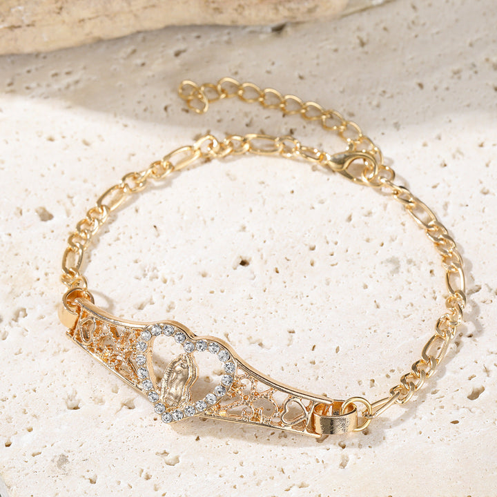 Virgin Mary Heart-Shaped Prayer Bracelet