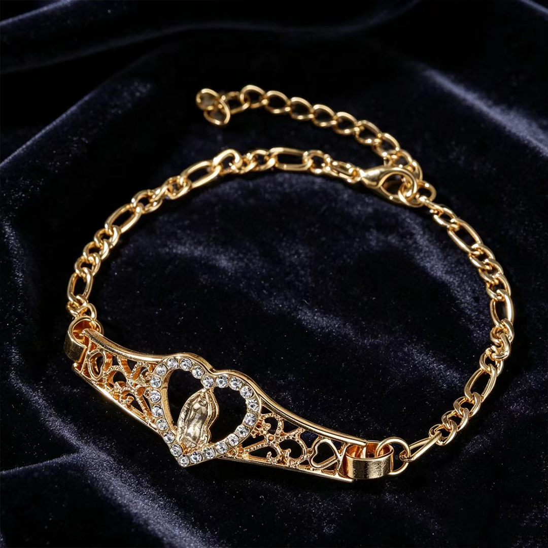Virgin Mary Heart-Shaped Prayer Bracelet