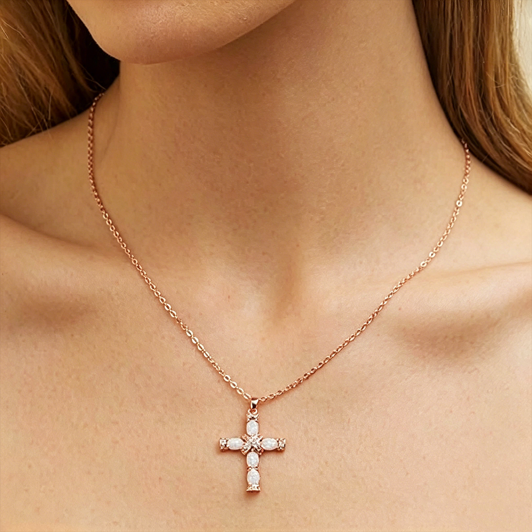 Stylish Colorful Cross Pendant Necklace