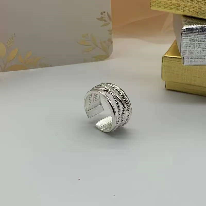 Layered Silver Pearl Ring