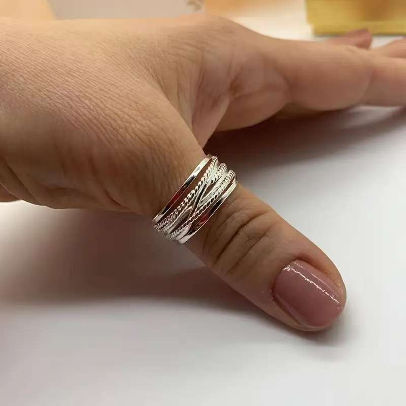 Layered Silver Pearl Ring
