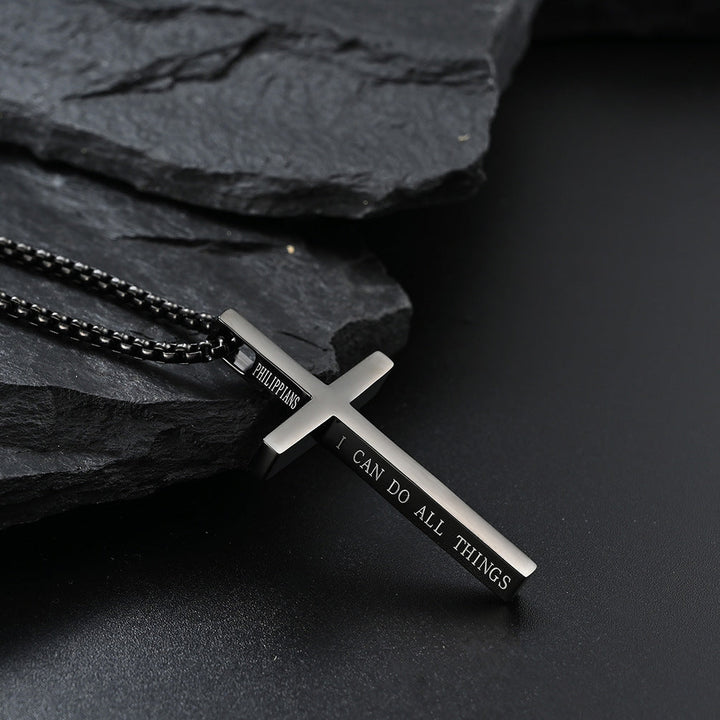Minimalist Stainless Steel Cross Pendant Necklace