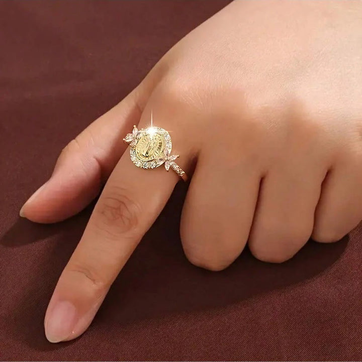 Virgin Mary Halo Crystal Ring