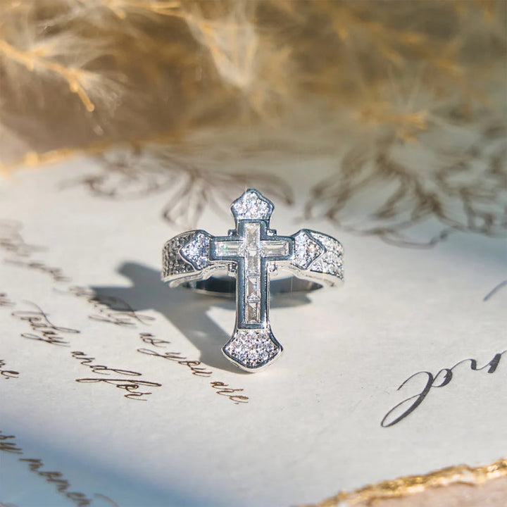 Cross Cubic Zirconia Ring