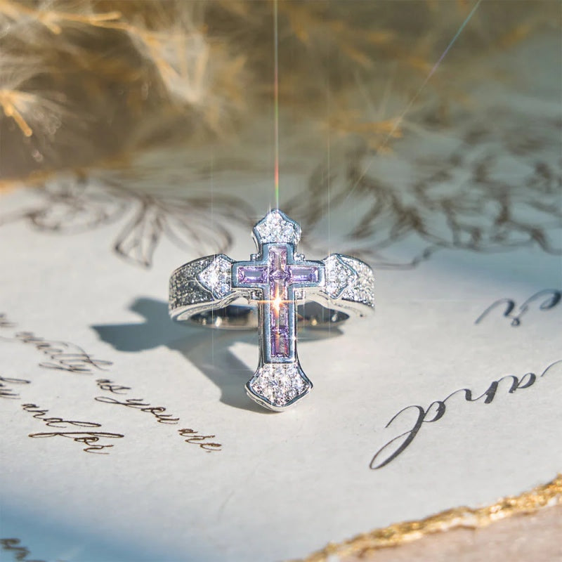 Cross Cubic Zirconia Ring