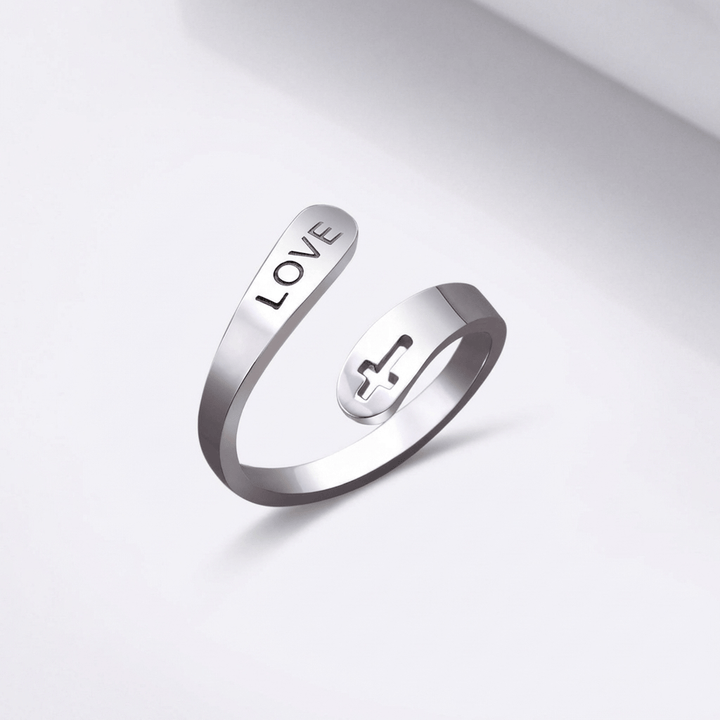 HOLY LOVE CROSS RING - (ADJUSTABLE)