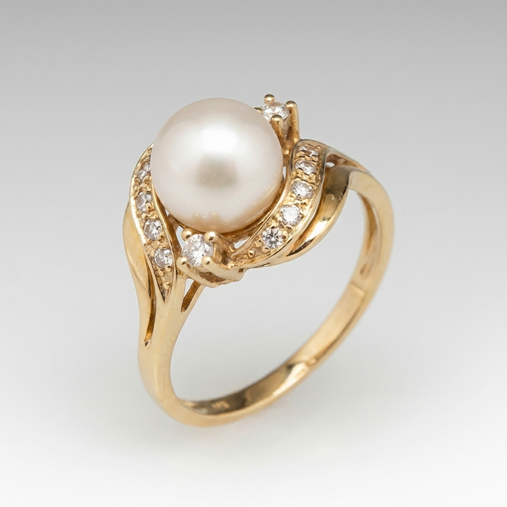 Gold Pearl Ring