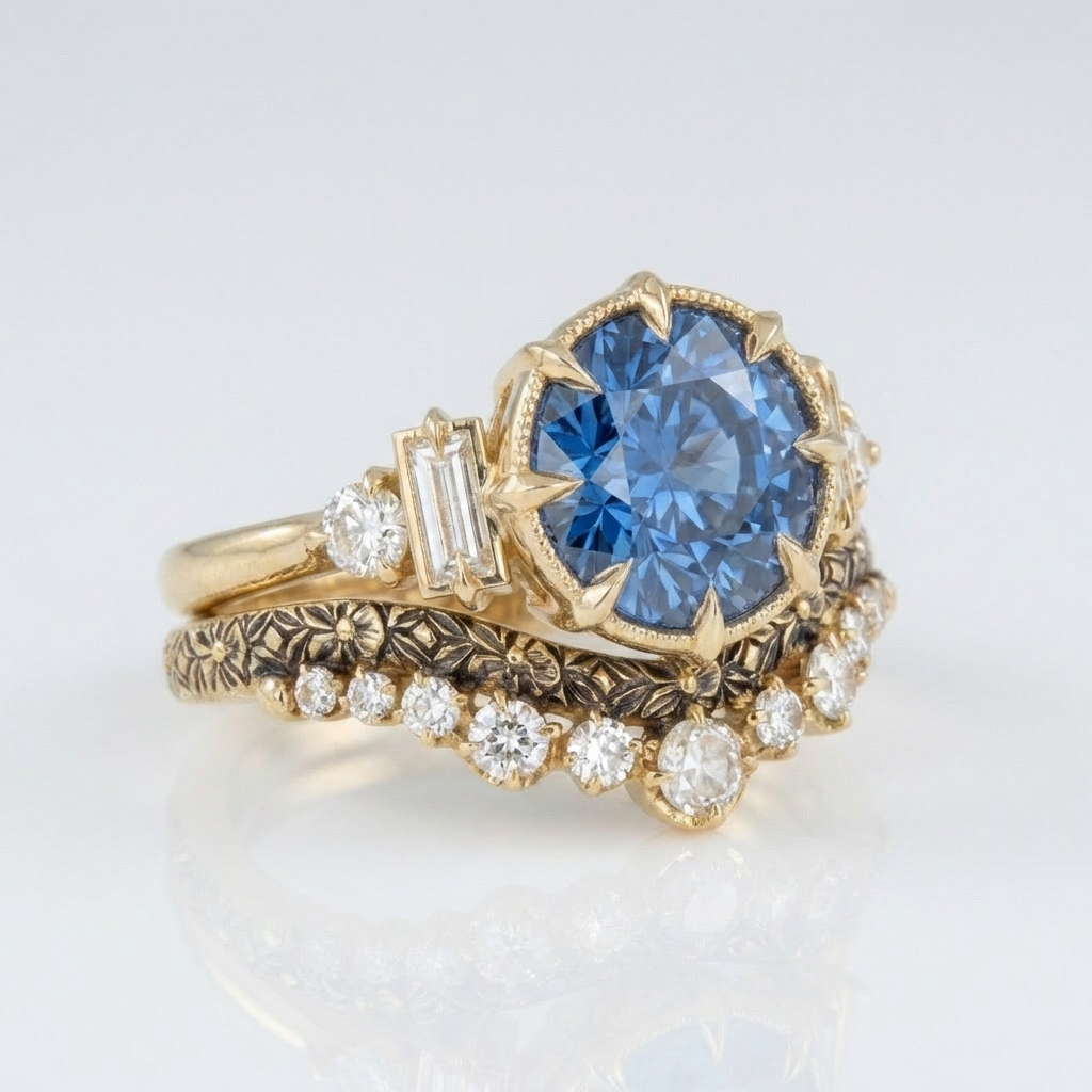 Vintage Sapphire Golden Ring