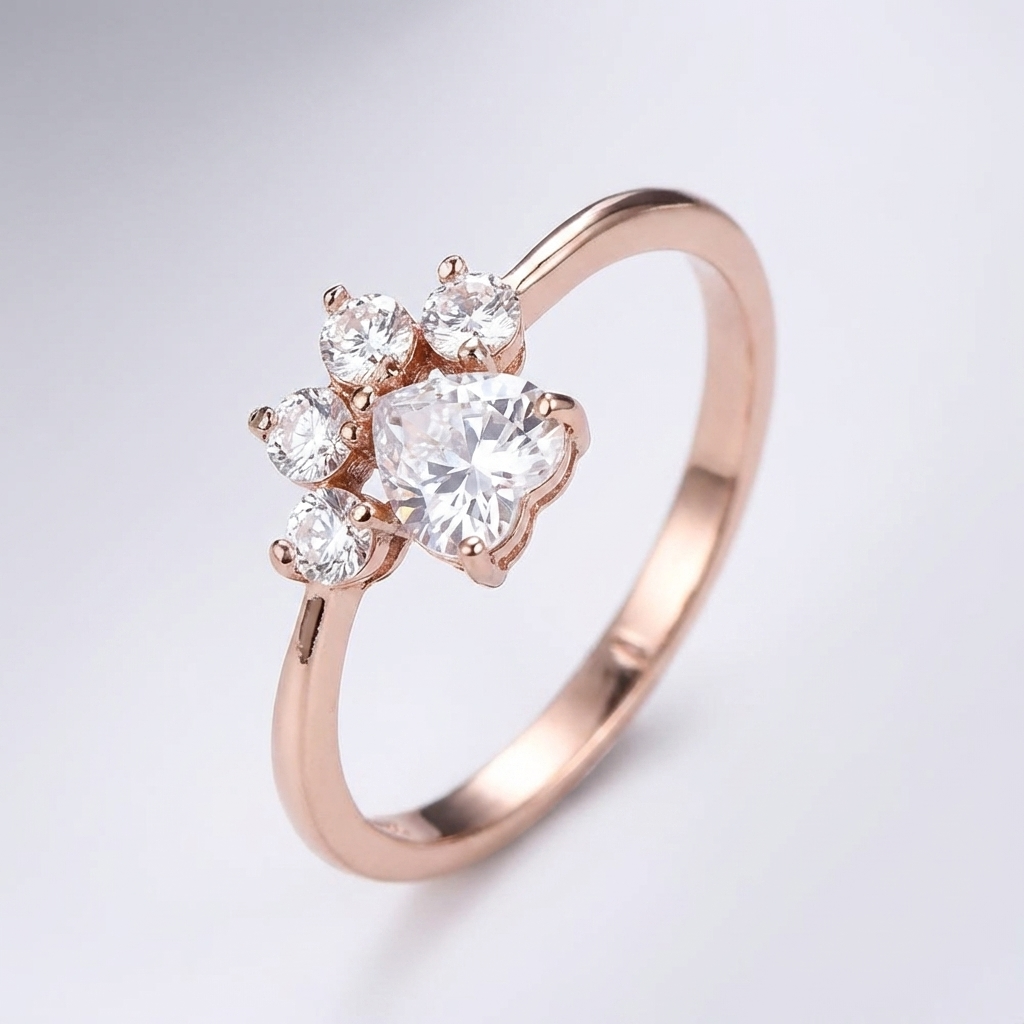 Paw Diamond Ring