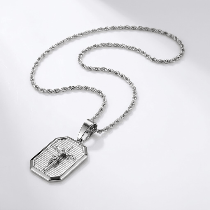 CROSS & JESUS GOLD NECKLACE
