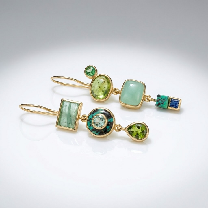 Green Trio Earrings