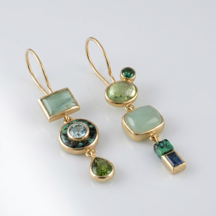Green Trio Earrings