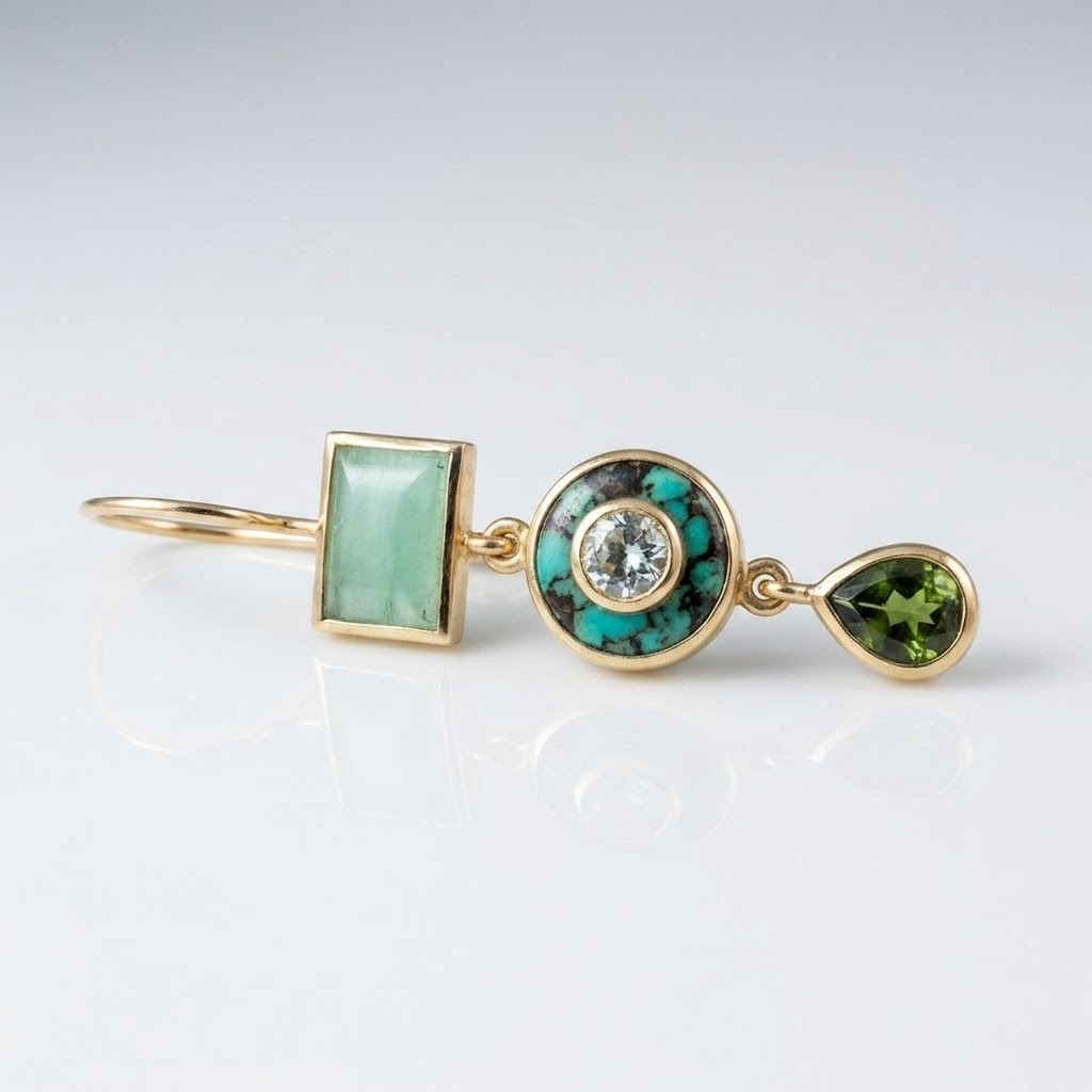 Green Trio Earrings