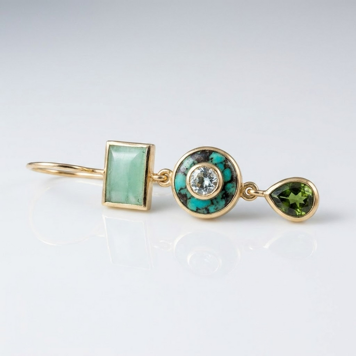 Green Trio Earrings
