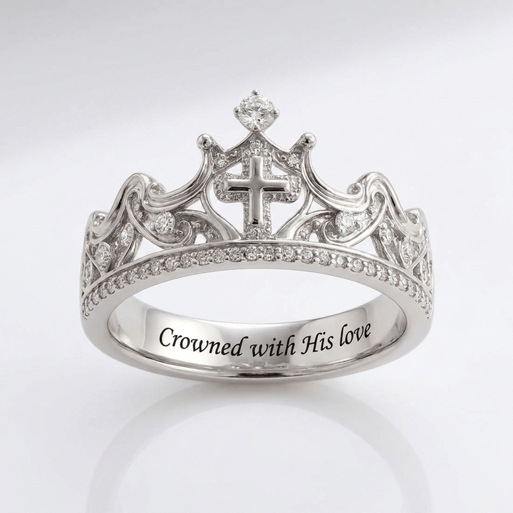 CROWNED WITH HIS LOVE SILVER RING