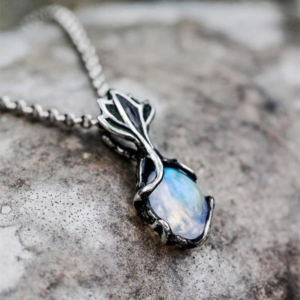 Silver Lotus Charm Necklace