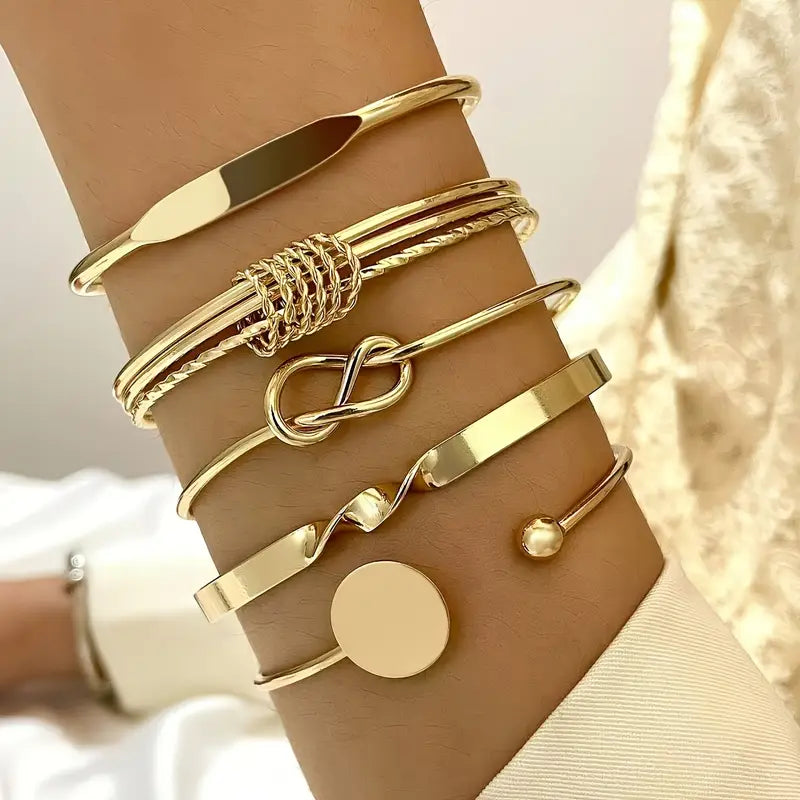 Gold Chain Bracelet Set