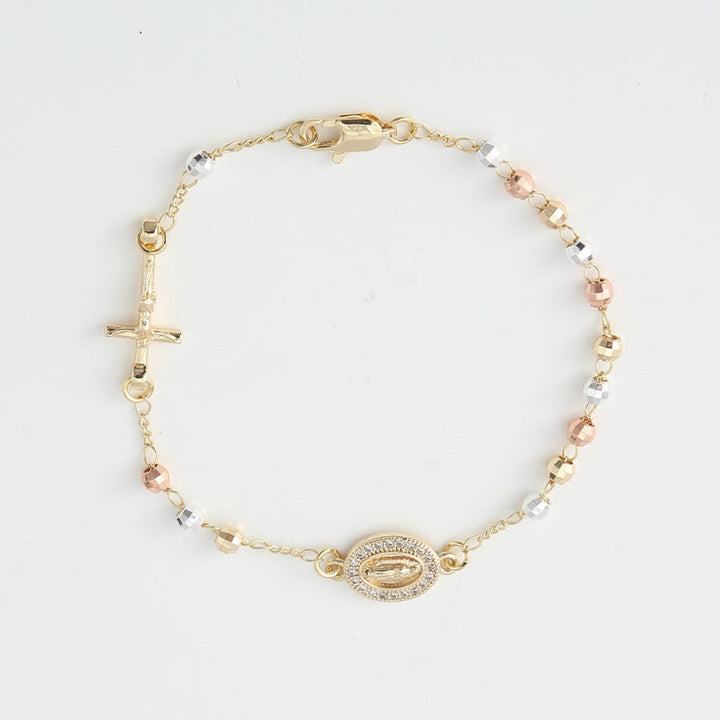 Rosary Cross Beaded Bracelet