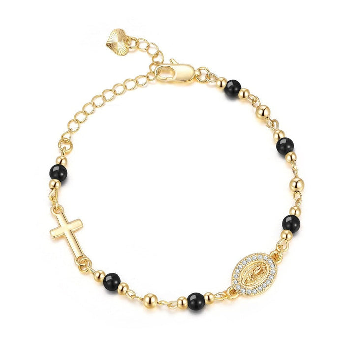 Faith Rosary Crystal Virgin Cross Bracelet