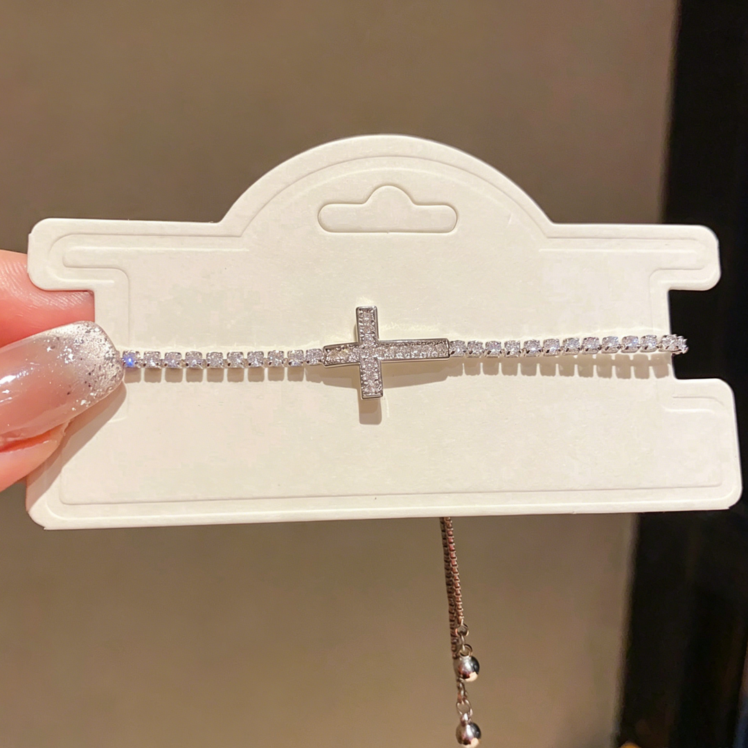 Sparkling Cross Adjustable Bracelet for Women