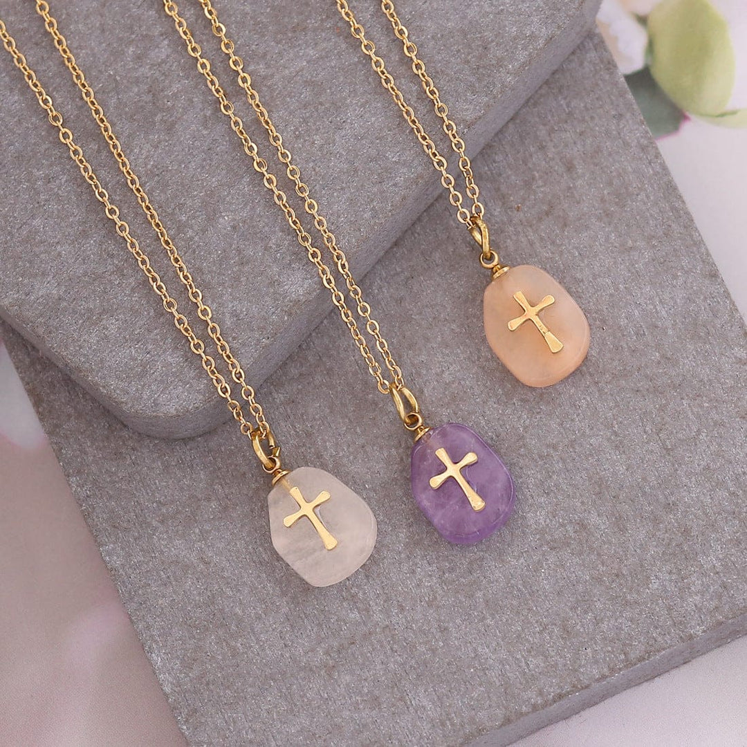 NATURAL STONE FAITH NECKLACE