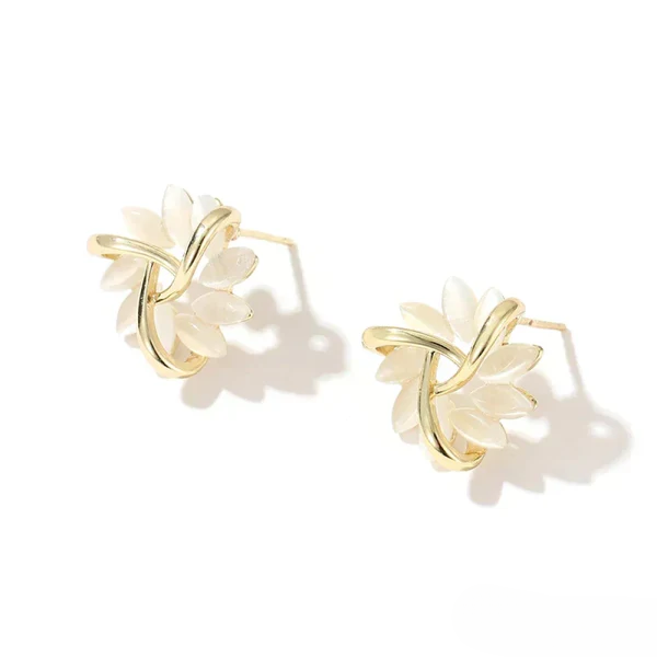 Elegant Opal Petal Earrings