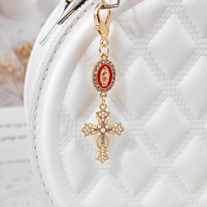 Virgin Mary Cross Rhinestone Bag DIY Charms