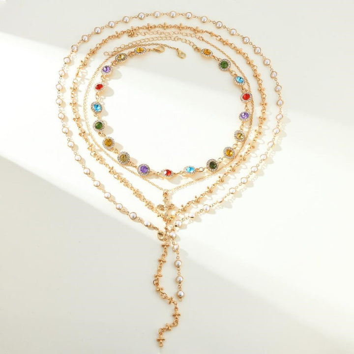 Bohemian Crystal Cross Necklace Set