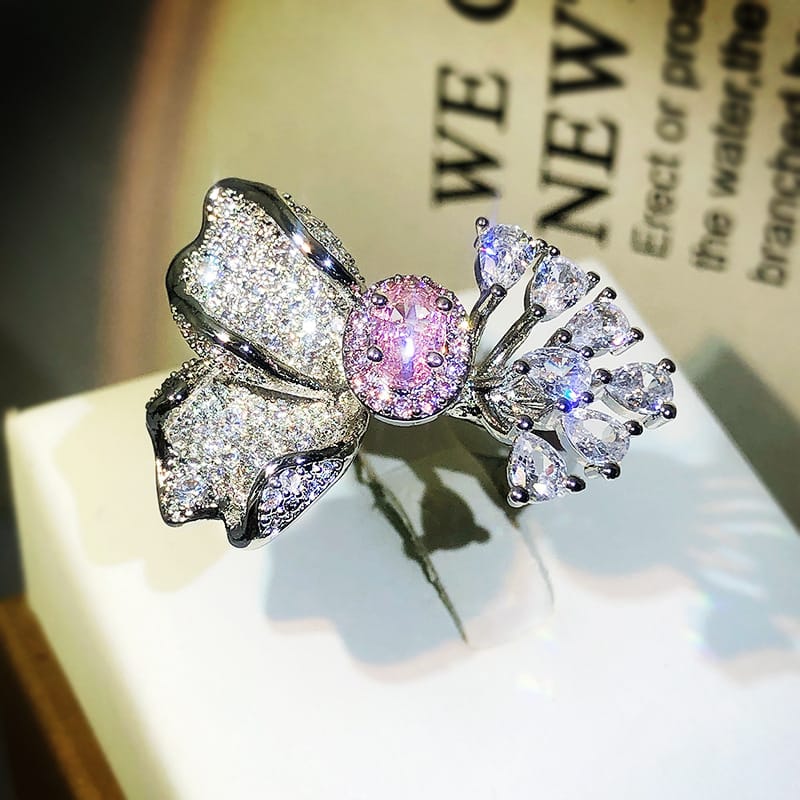 Sparkling Petal Ring - (Adjustable)