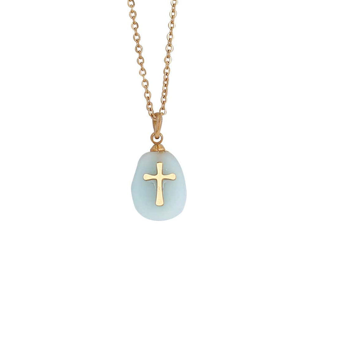 NATURAL STONE FAITH NECKLACE