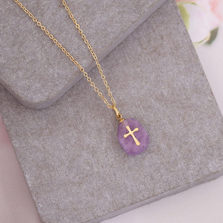 NATURAL STONE FAITH NECKLACE