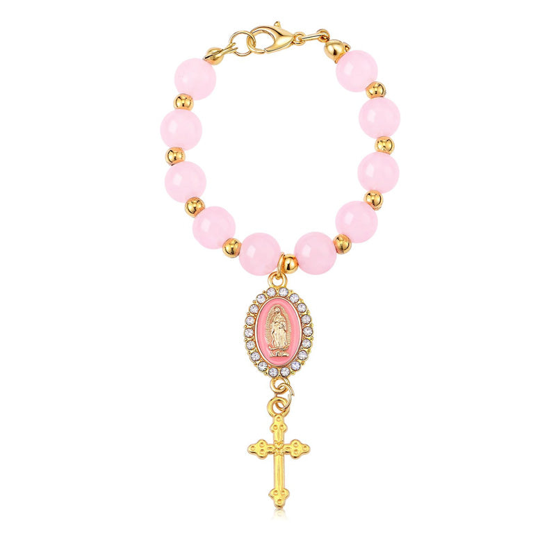 Pearl cross car bag charm