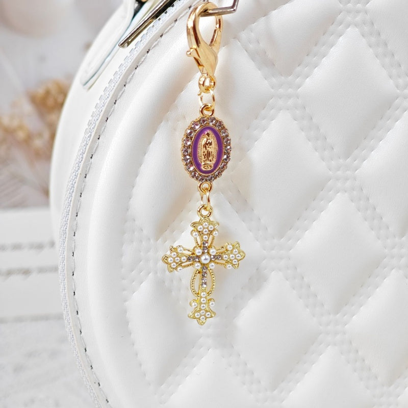 Virgin Mary Cross Rhinestone Bag DIY Charms