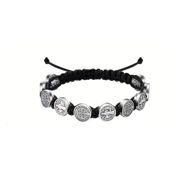 Saint Benedict Woven Cord Bracelet