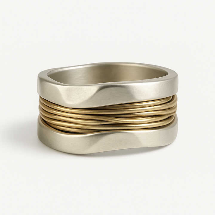 Silver and Gold Wire Ring