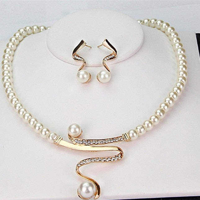 Pearl Necklace and Earring Set