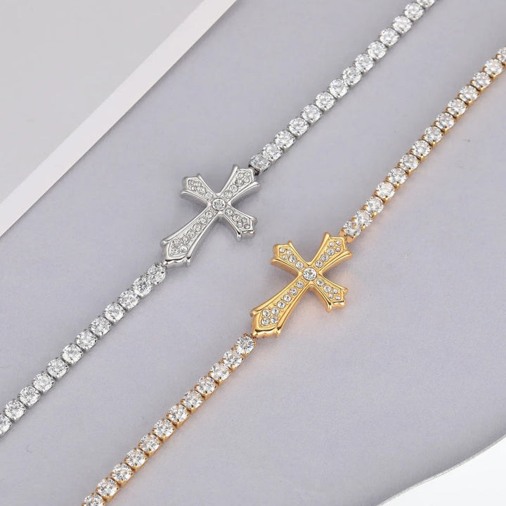 Blingy Cross Tennis Bracelet
