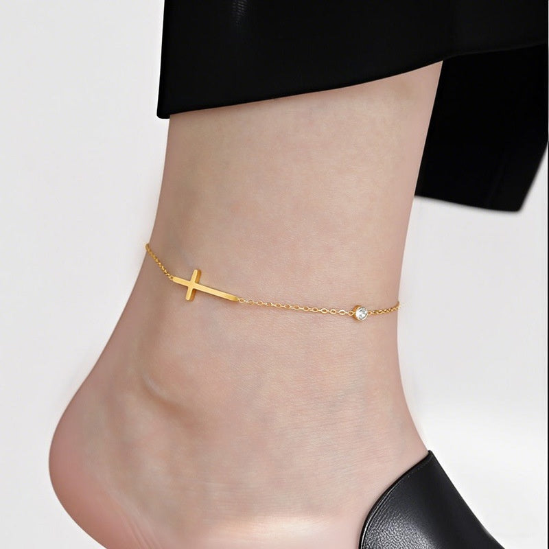 Dainty trendy small titanium steel cross jewelry