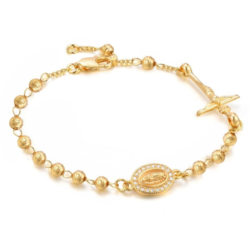 Virgin Mary Rosary Cross Bracelet Gift