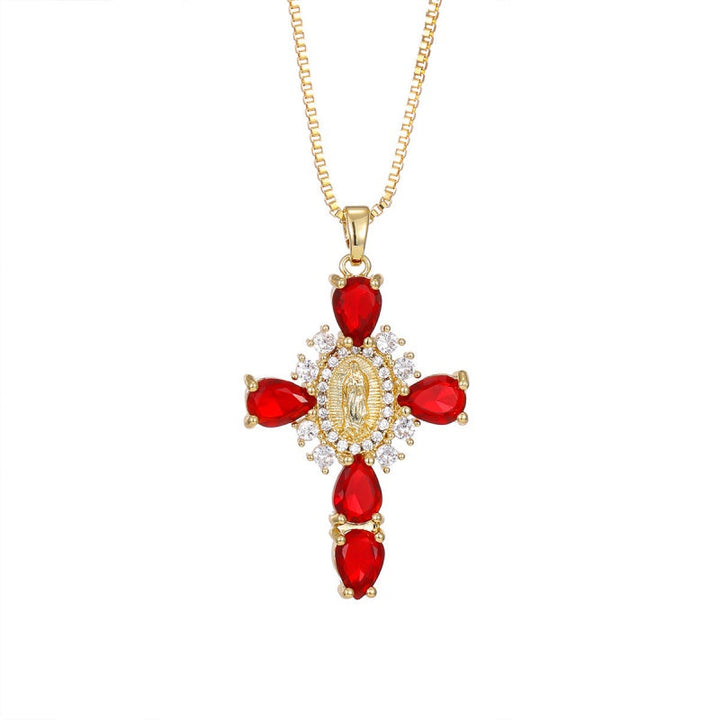 Virgin Mary Cross Necklace with Unique