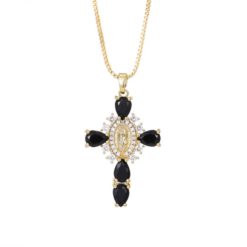 Virgin Mary Cross Necklace with Unique