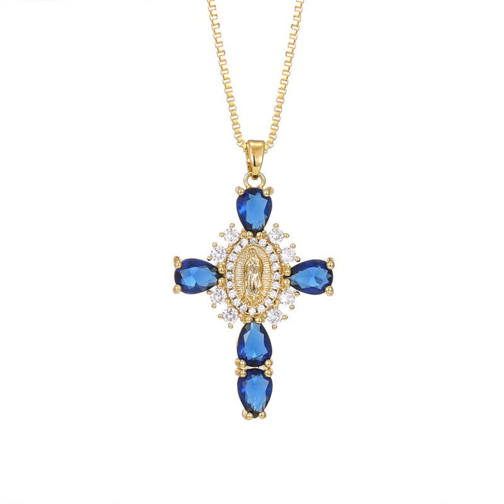 Virgin Mary Cross Necklace with Unique