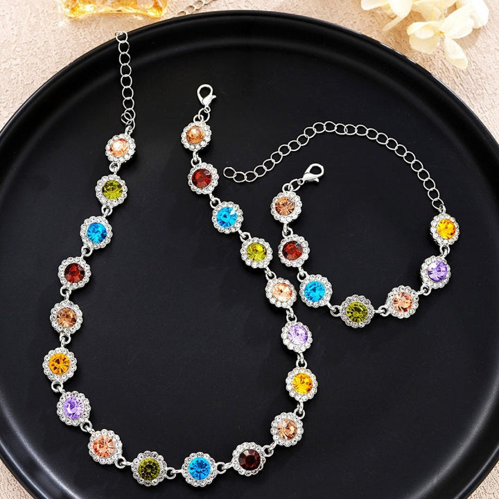 Luxury Multicolor Crystal Cross Necklace