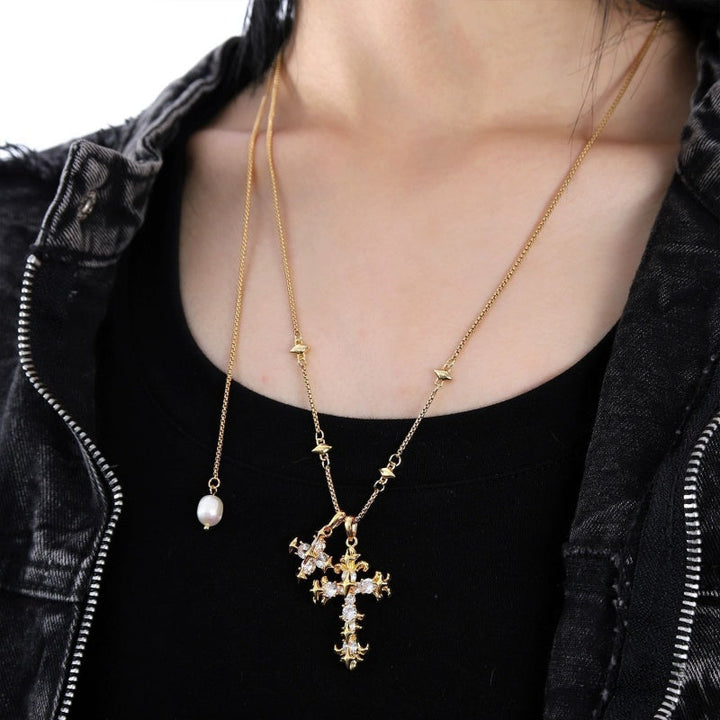 Sparkling Crystal Cross Necklace