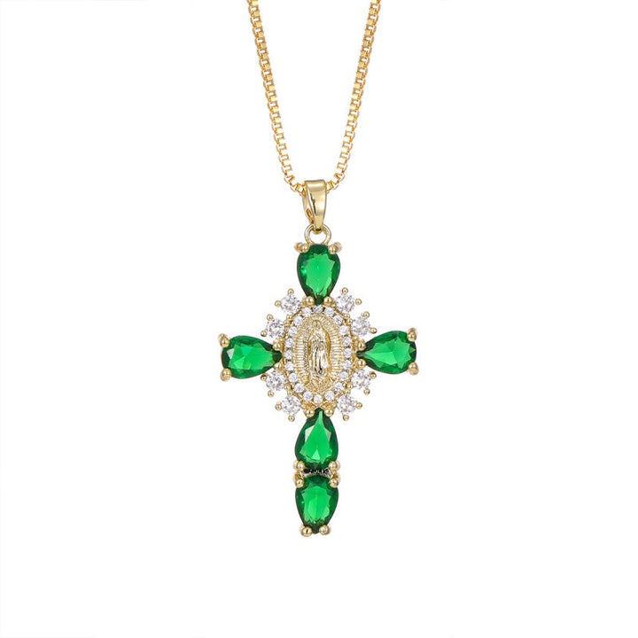 Virgin Mary Cross Necklace with Unique