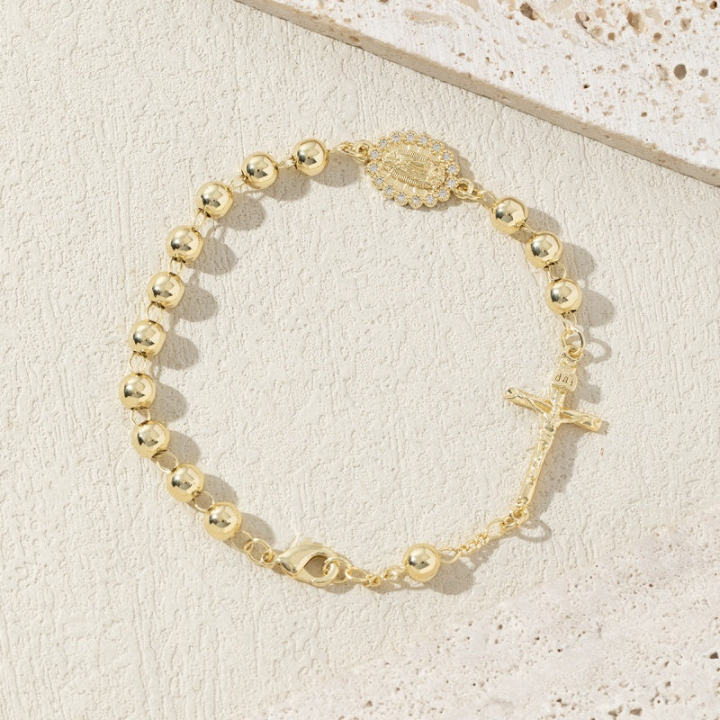 Virgin Mary Rosary Cross Bracelet Gift