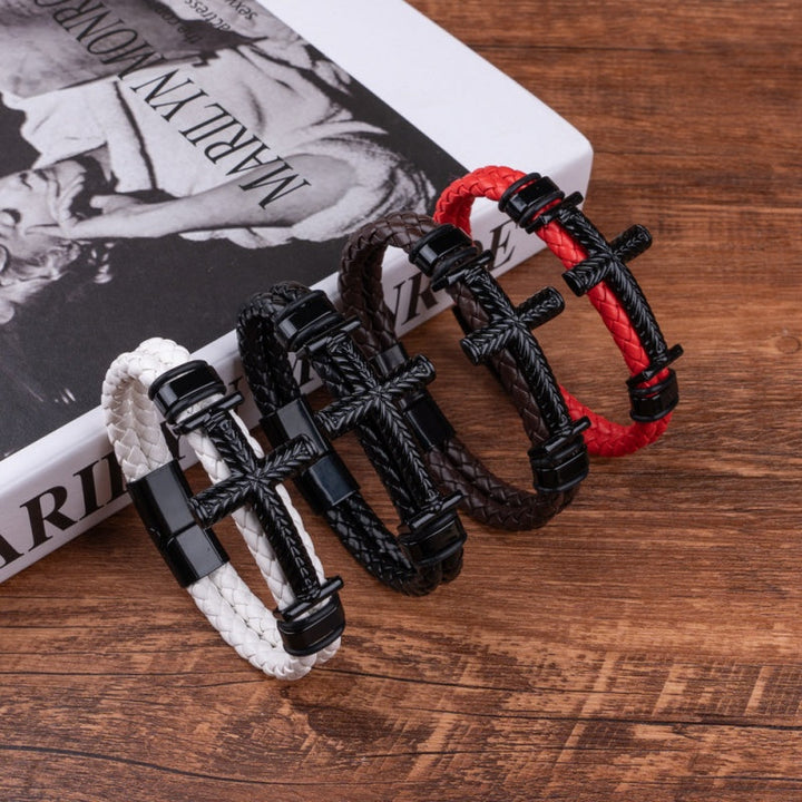 Braided Cross Cord Bracelet