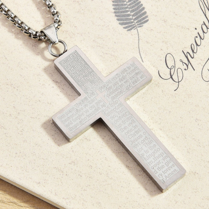 Lords Prayer Cross Necklace Faith Gift