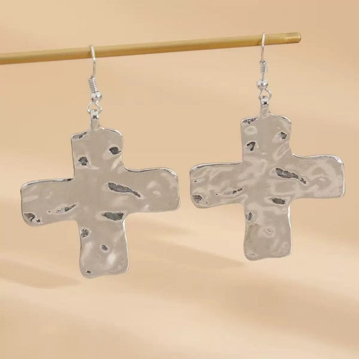 Chunky Hammered Cross Necklace