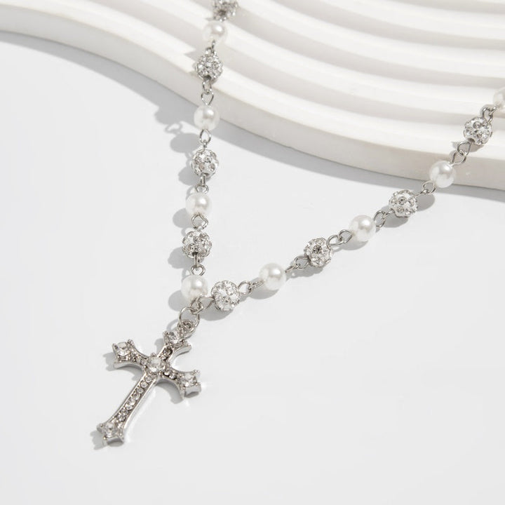 Cool Pearl Cross Necklace Jewelry